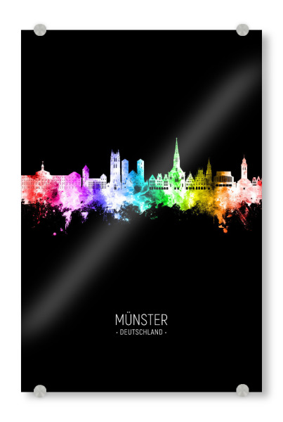 Acrylglasbild "Münster Skyline Colour Black" artboxONE - Städte