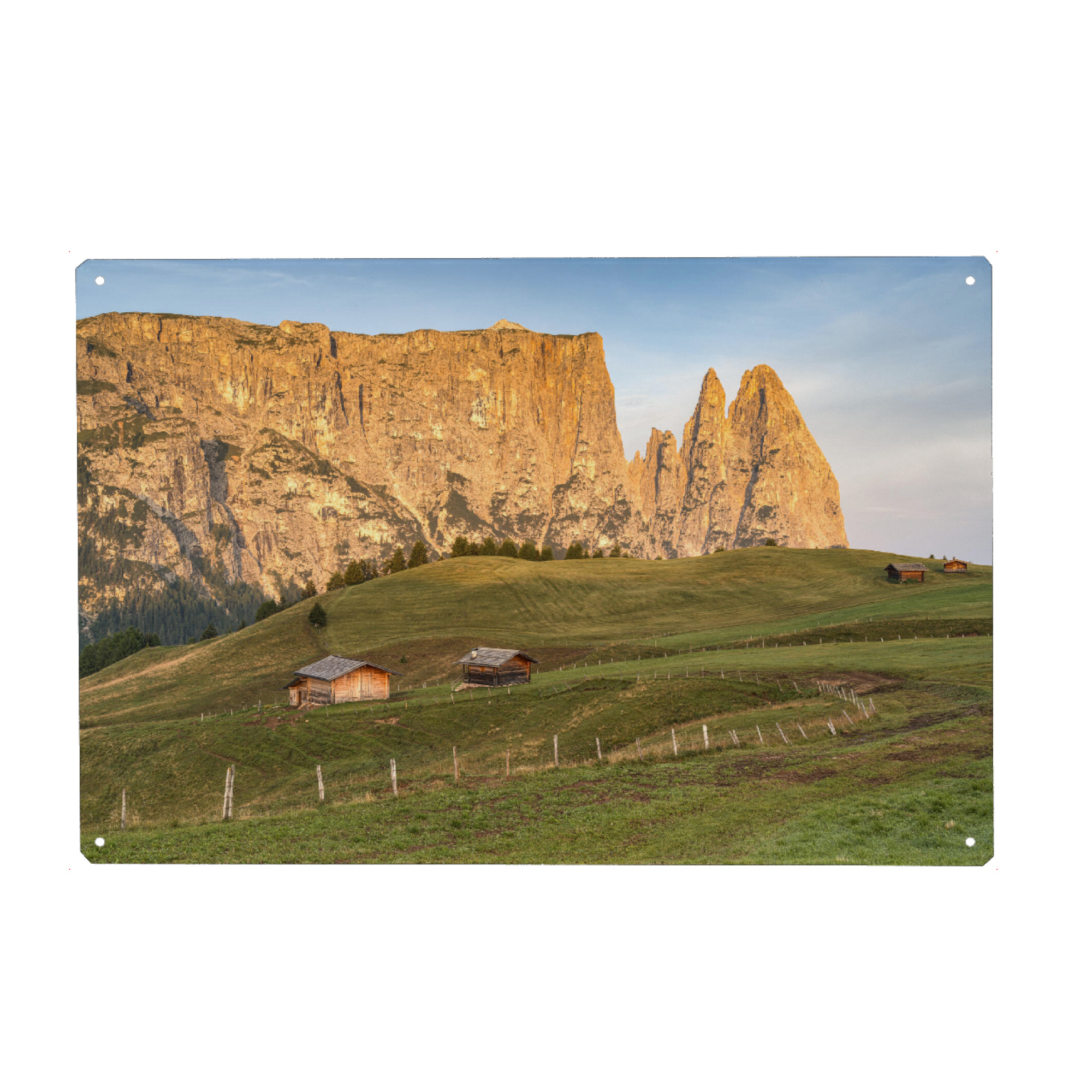 Metall Poster "Schlern Seiser Alm Südtirol" artboxONE - Natur,Reise,Reise / Länder