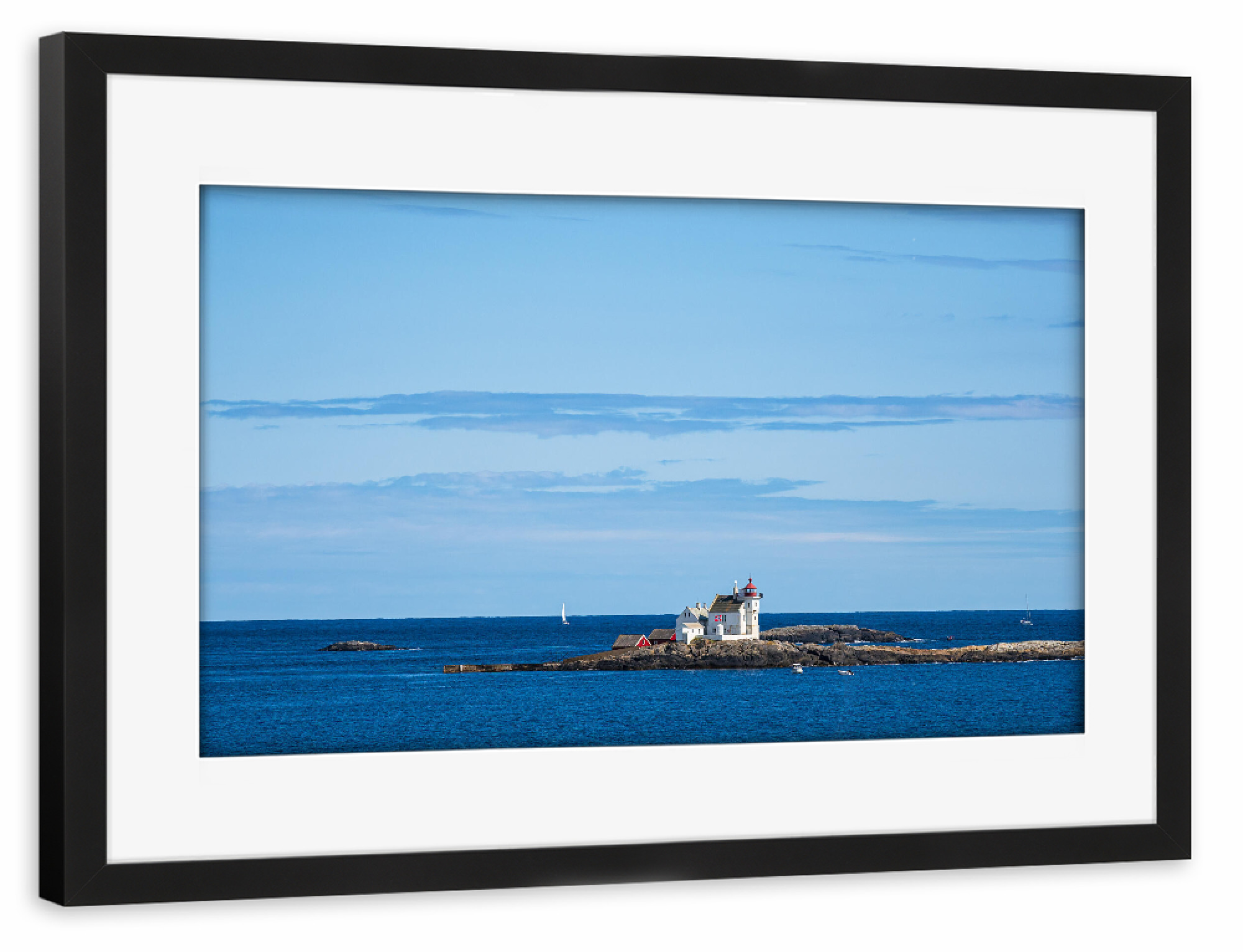 Poster mit Rahmen schwarz "Leuchtturm Grønningen Fyr" artboxONE - Natur,Reise,Architektur,Reise / Strand und Meer,Reise / Länder