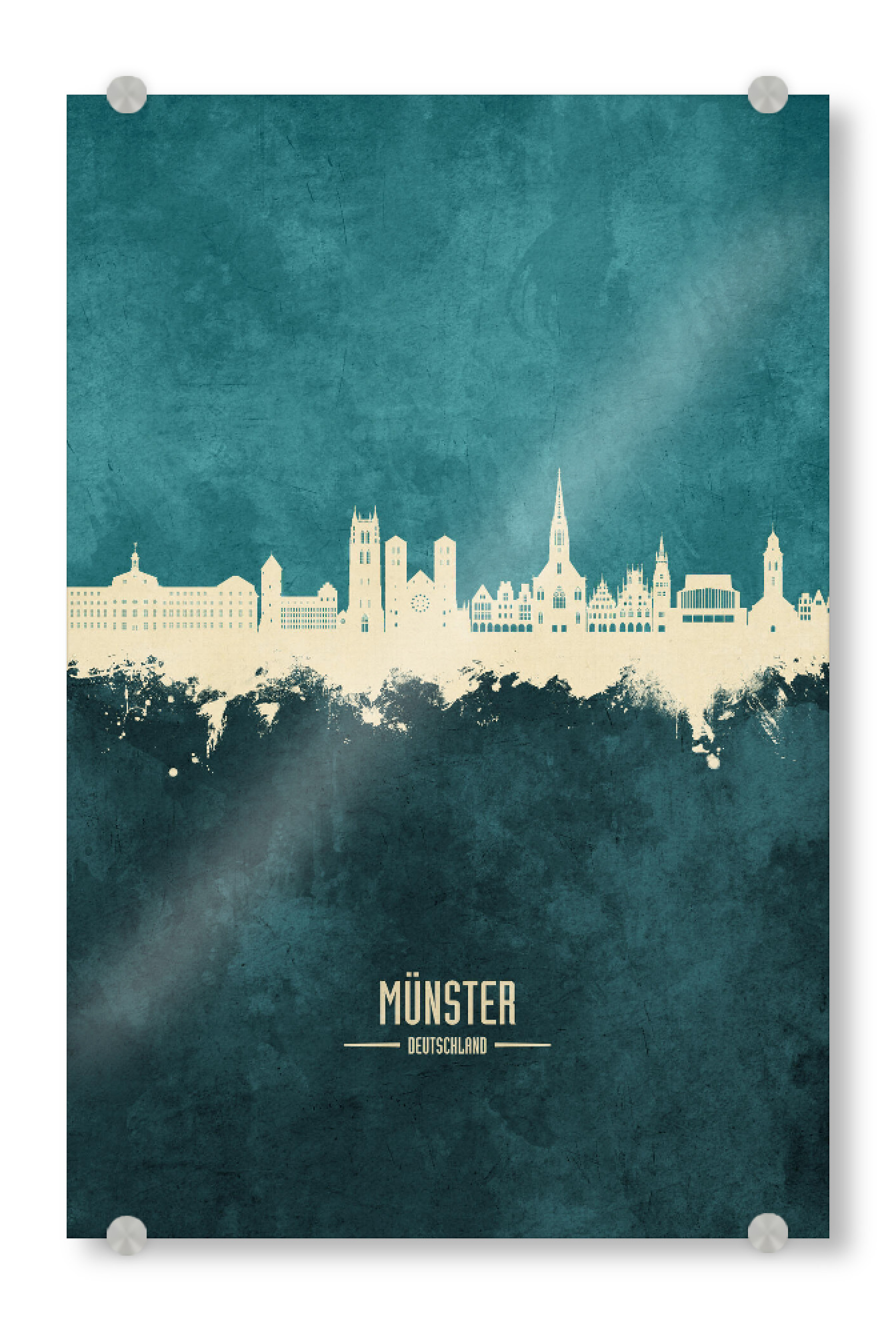 Acrylglasbild "Münster Germany Skyline Turquoise" artboxONE - Städte