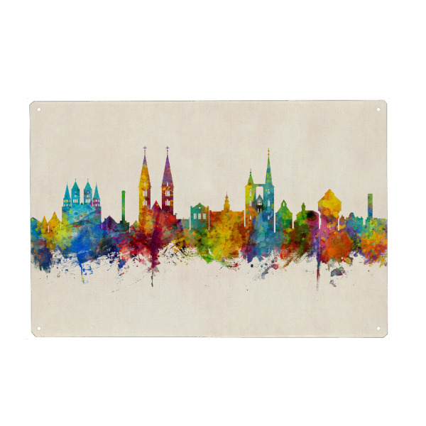 Metall Poster "Halberstadt Germany Skyline Urban" artboxONE - Städte