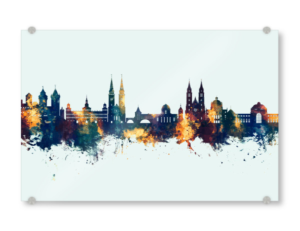Acrylglasbild "Nürnberg Germany Skyline Winter" artboxONE - Städte