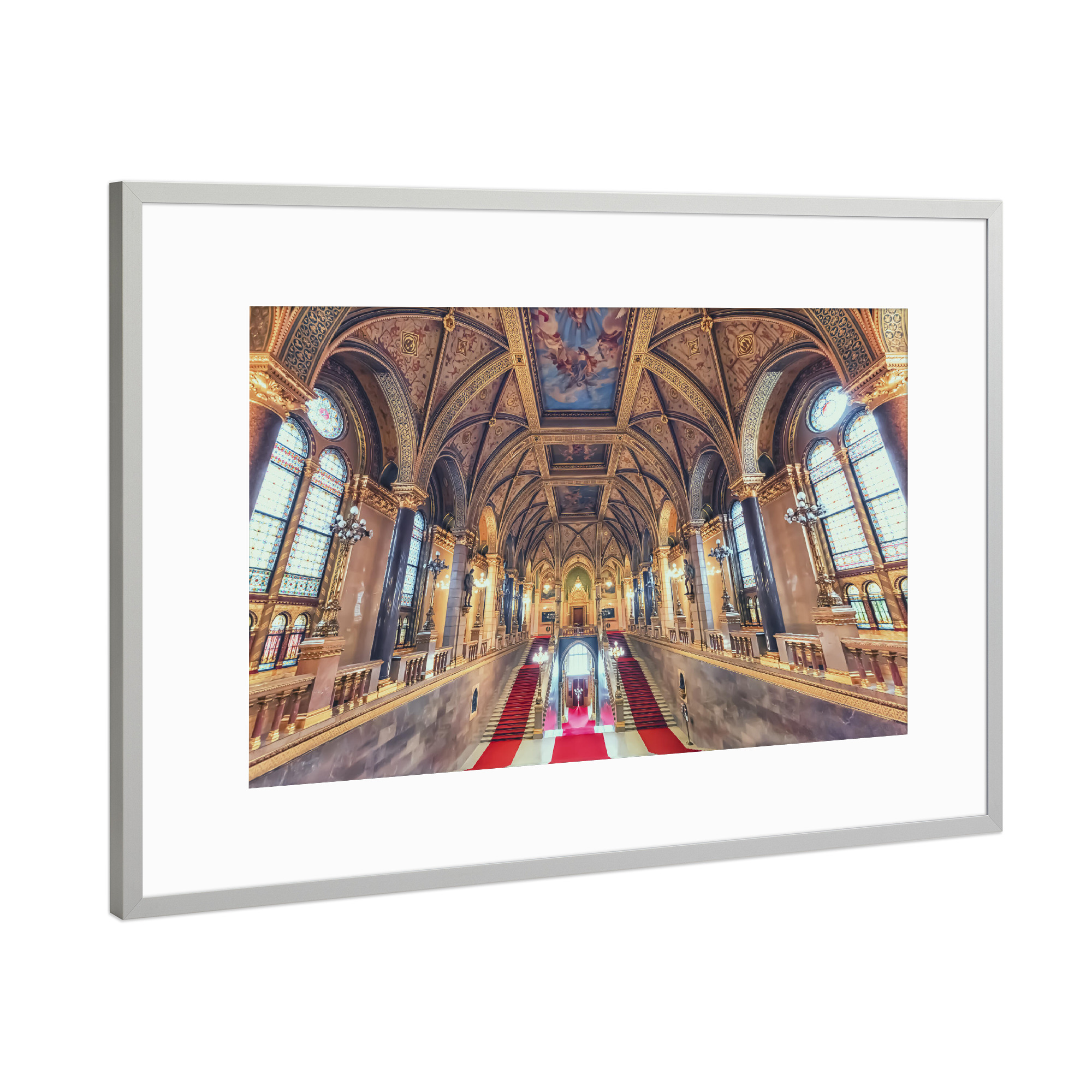 Poster mit Rahmen Silber "Hungarian Parliament Interior" artboxONE - Städte,Reise,Architektur,Reise / Länder,Städte / Budapest