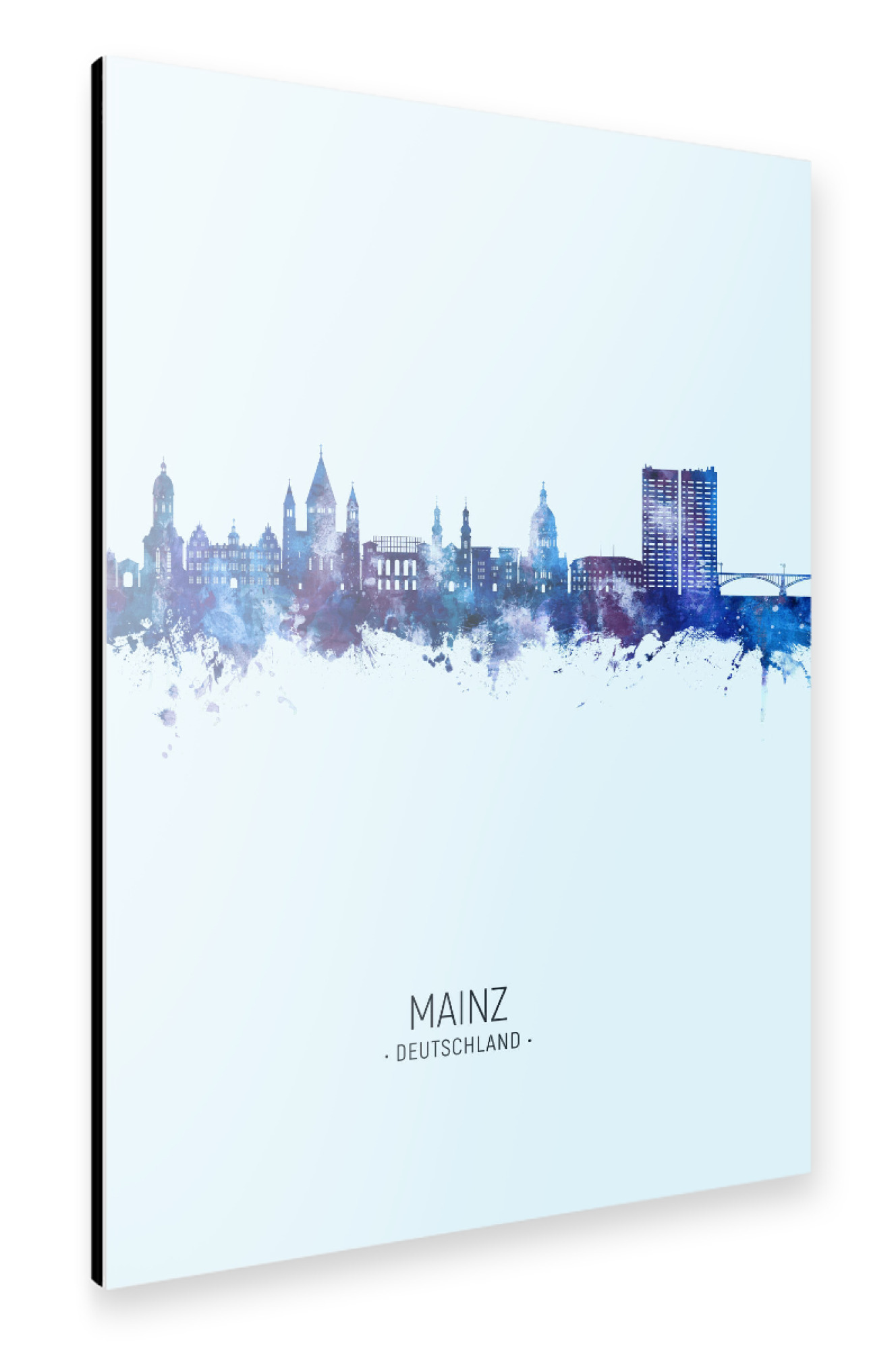 Alu-Dibond "Mainz Germany Skyline Dark Blue" 75x50 cm artboxONE