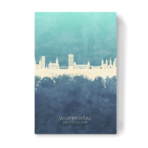 Leinwandbild "Wuppertal Skyline NavyCyan" artboxONE - Städte