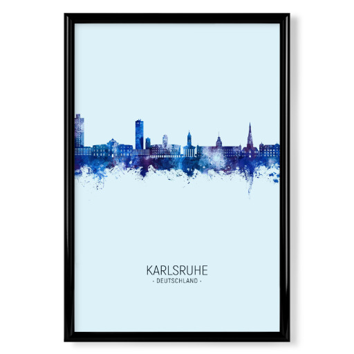 Karlsruhe Skyline Dark Blue