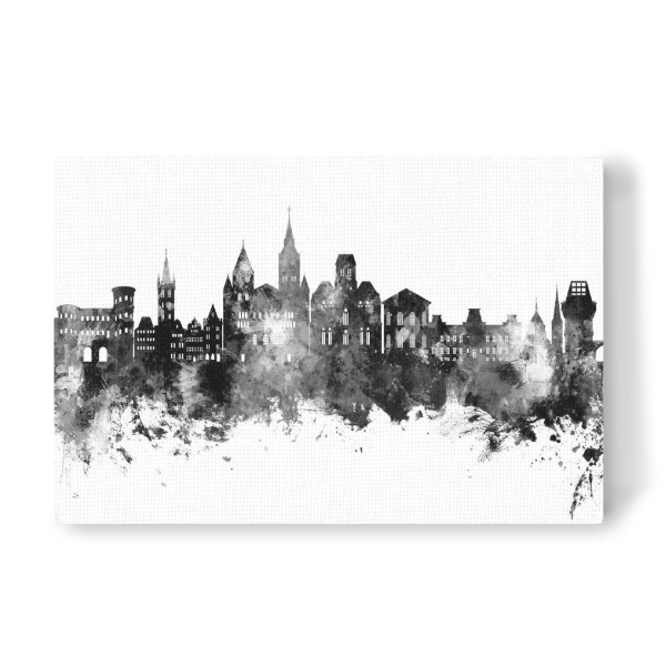 Leinwandbild "Trier Germany Skyline Black" artboxONE - Städte,Schwarzweiß