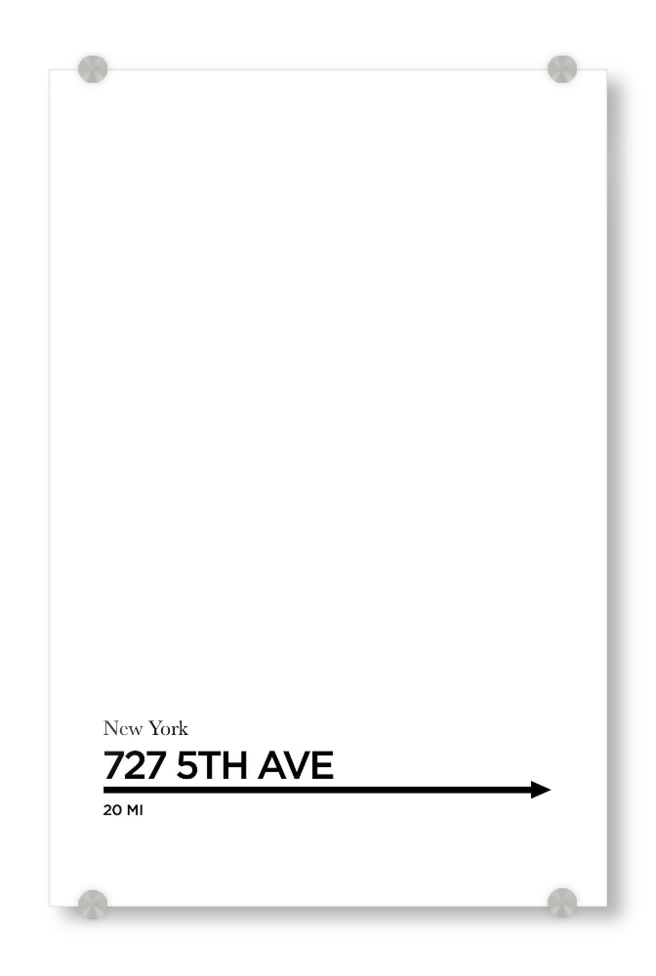 Acrylglasbild "5TH AVE" artboxONE - Typografie,Reise,Schwarzweiß,Fashion