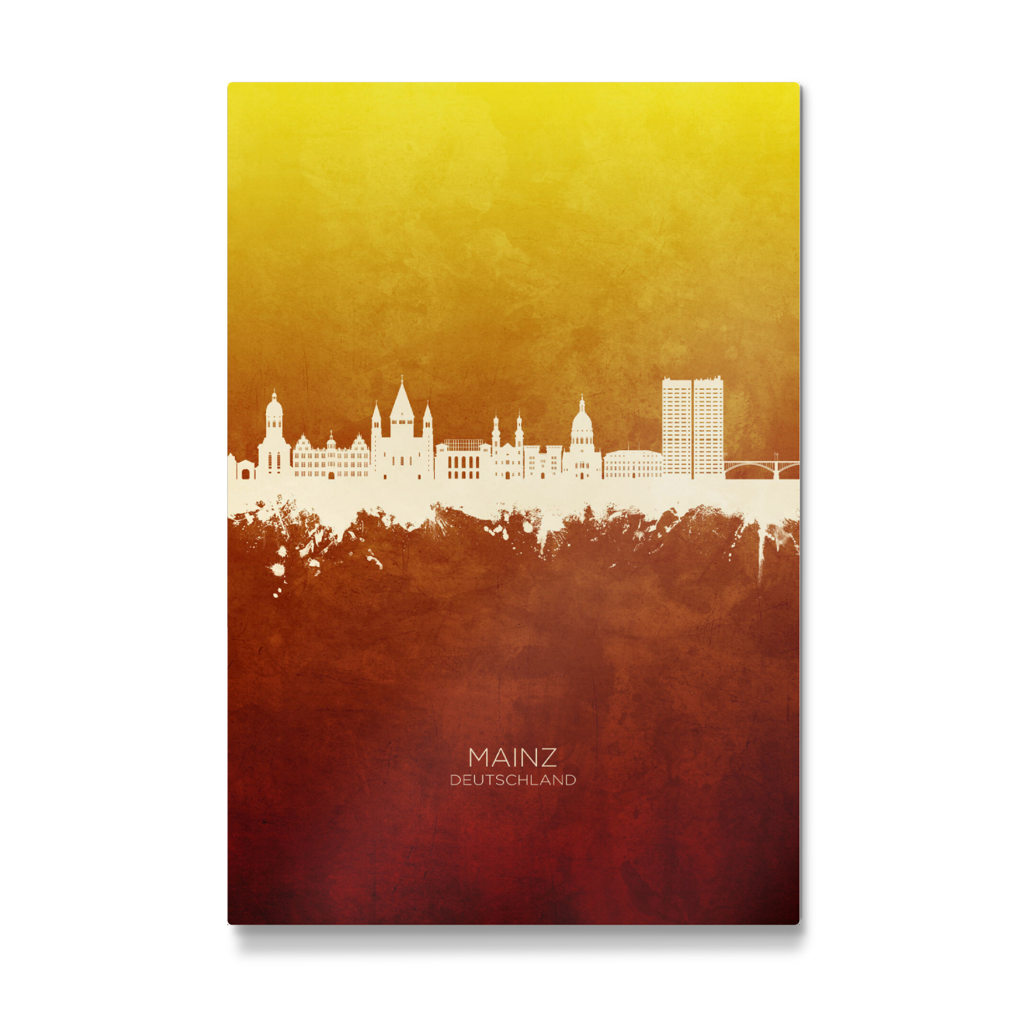 Galerie-Print "Mainz Germany Skyline RedYellow" 75x50 cm artboxONE