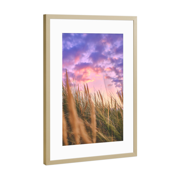 Poster mit Rahmen Gold "Küstenfarben" artboxONE - Natur