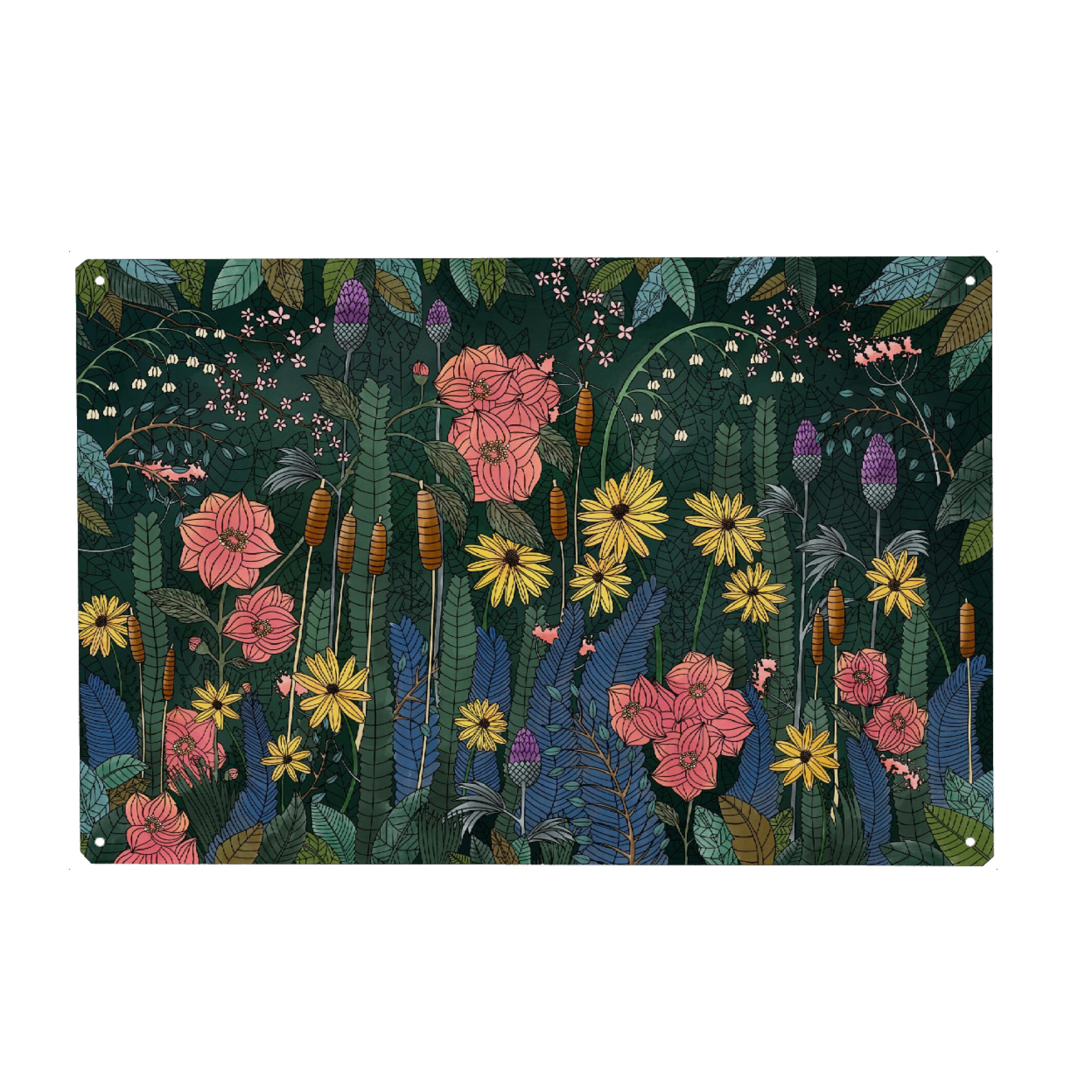 Metall Poster "Unter dem Busch" artboxONE - Natur,Floral