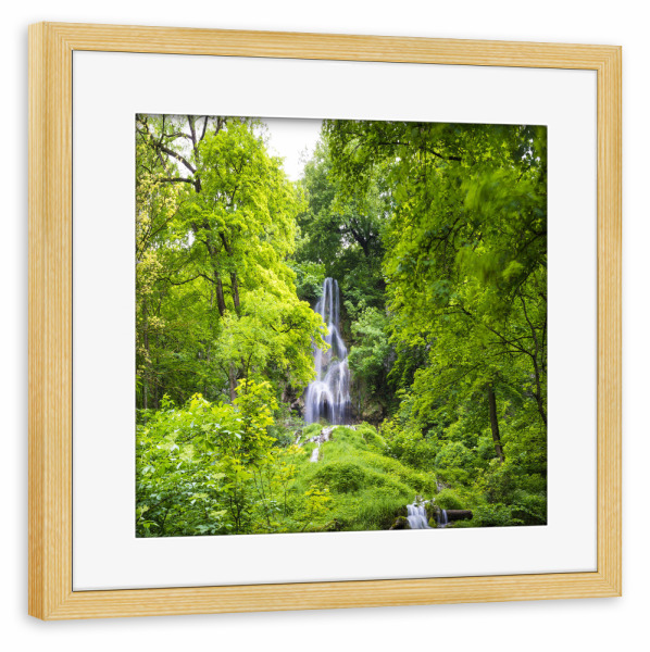 Poster mit Rahmen kiefer "Wasserfall in Bad Urach" artboxONE - Natur - Wasserfall,Bad urach,Schwäbische,Alb,Uracher wasserfall,Natur,Nature,Waterfall