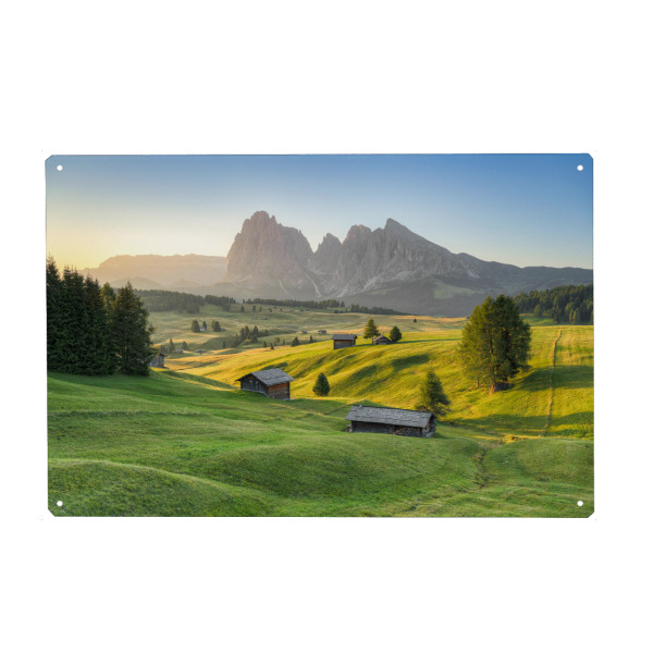 Holzbild "Seiser Alm Sommermorgen" artboxONE - Natur,Reise,Reise / Länder