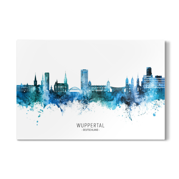 Galerie-Print "Wuppertal Skyline Blue Name" 30x20 cm artboxONE