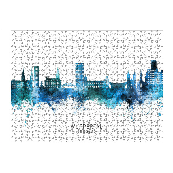 artboxONE Puzzle "Wuppertal Skyline Blue Name" artboxONE - Städte