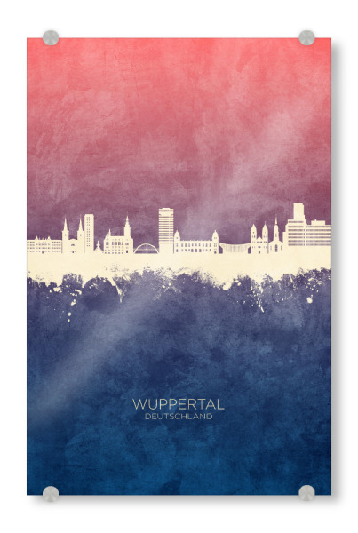 Acrylglasbild "Wuppertal Skyline BlueRose" artboxONE - Städte