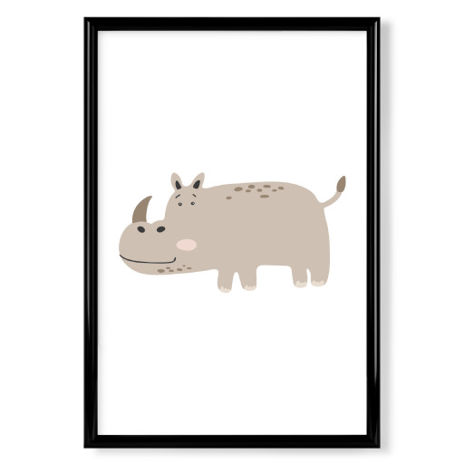 Abstract hippo animal art