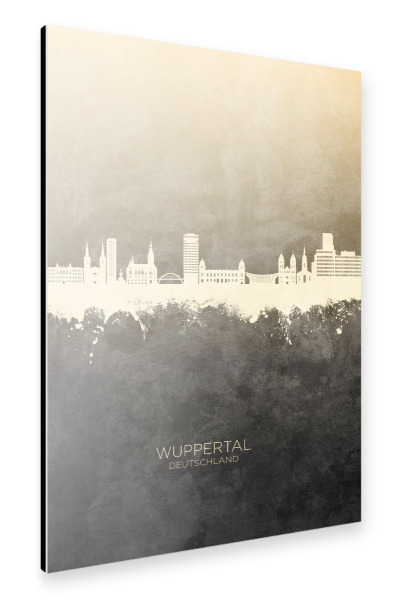 Alu-Dibond "Wuppertal Germany Skyline Taupe" 30x20 cm artboxONE