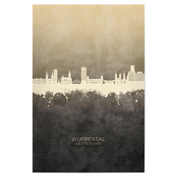 Poster 30x20 cm "Wuppertal Germany Skyline Taupe" artboxONE - Städte