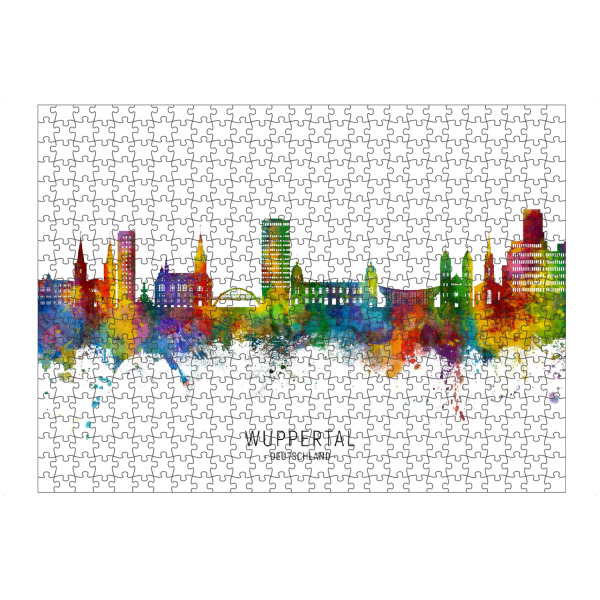 artboxONE Puzzle "Wuppertal Germany Skyline txt" artboxONE - Städte
