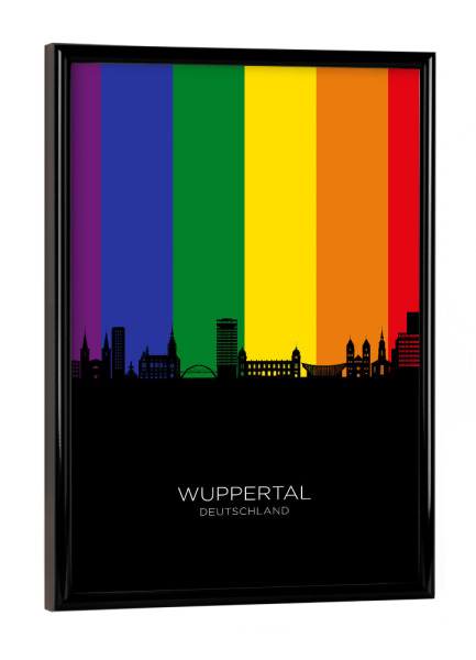 Poster mit schwarzem Rahmen "Wuppertal Germany Skyline Pride" artboxONE - Städte