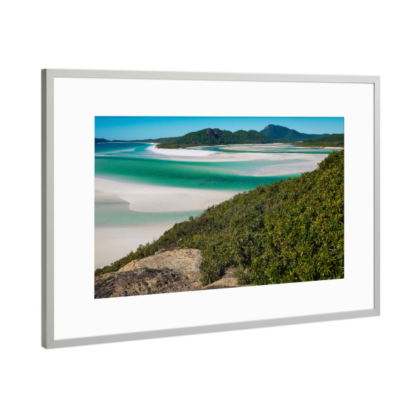 Poster mit Rahmen Silber "Whitehaven Beach" artboxONE - Natur,Reise / Strand und Meer