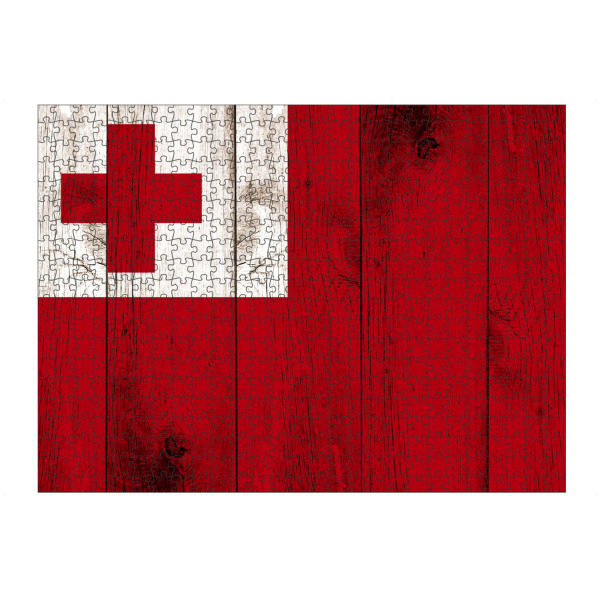 Puzzle Ravensburger "Tonga Flag" artboxONE - Reise - Flagge,Fahne,Grunge,Retro,Südsee,Ozeanien,Tonga - Bild flagge