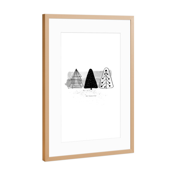 Poster mit Rahmen Kupfer "Tannenbaum no.one" artboxONE - Abstrakt,Schwarzweiß,Weihnachten