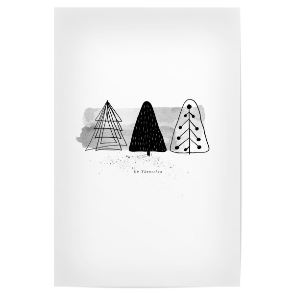Poster "Tannenbaum no.one" artboxONE - Abstrakt,Schwarzweiß,Weihnachten