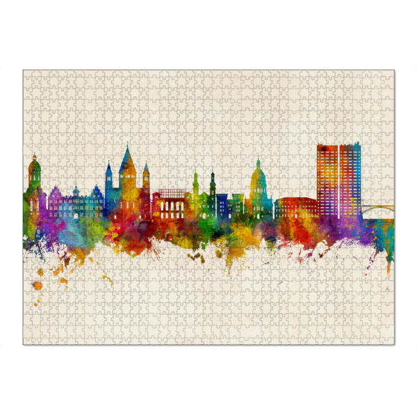 Puzzle Ravensburger "Mainz Germany Skyline Urban" artboxONE - Städte