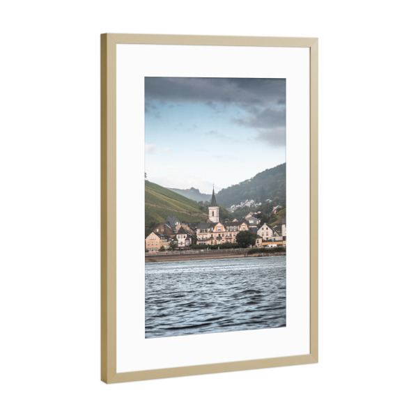 Poster mit Rahmen Gold "Assmannshausen" artboxONE - Städte,Reise