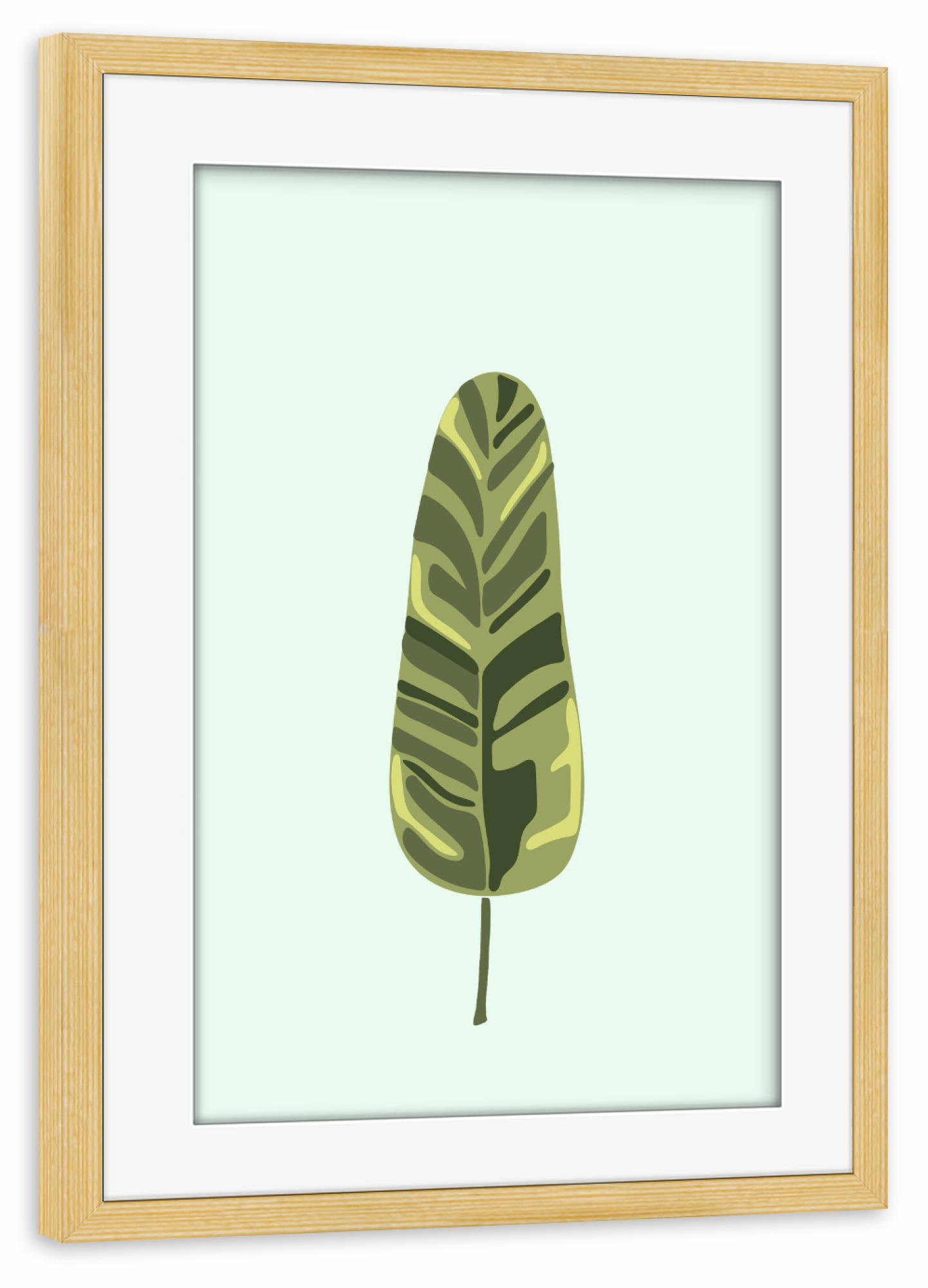 Poster mit Rahmen kiefer "Tropical leaf printable" artboxONE - Floral - Abstract,Leaf,Leaves,Botanical,Plant,Flower,Boho,Digital,Tropical