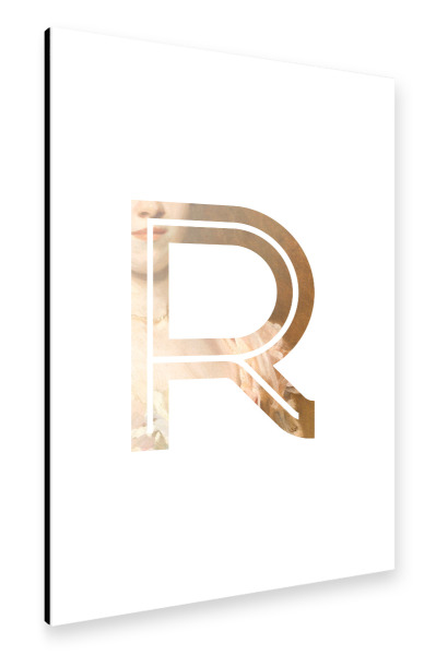 Alu-Dibond "IMPRESS-LETTER R" 30x20 cm artboxONE