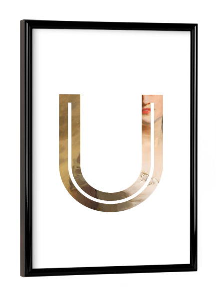 Poster mit schwarzem Rahmen "IMPRESS-LETTER U" artboxONE - Typografie,Fashion,Buchstaben / U