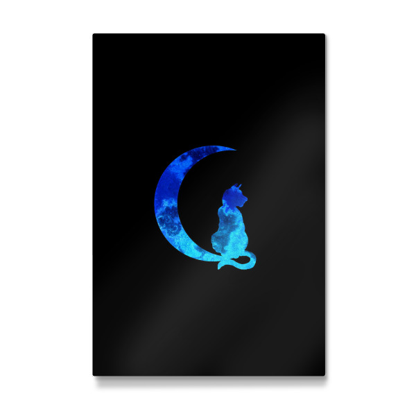 Galerie-Print "Blue Crescent Moon and Cat" 30x20 cm artboxONE