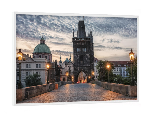 Poster mit weißem Rahmen "Early Morning In Prague" artboxONE - Städte,Reise,Architektur,Reise / Länder,Städte / Prag