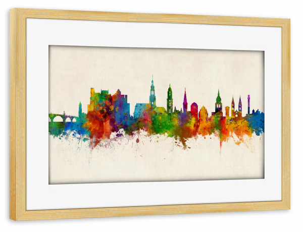 Poster mit Rahmen kiefer "Heidelberg Germany Skyline Urban" artboxONE - Städte