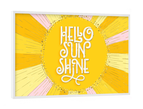 Poster mit weißem Rahmen "Hello Sunshine" artboxONE - Typografie