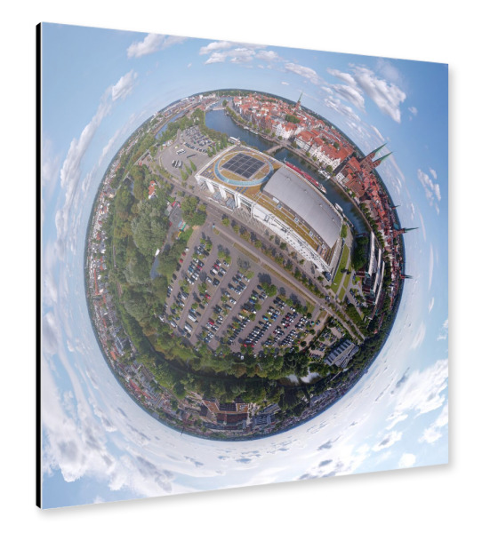 Alu-Dibond "Lübeck - MuK aus west, low" 30x30 cm artboxONE