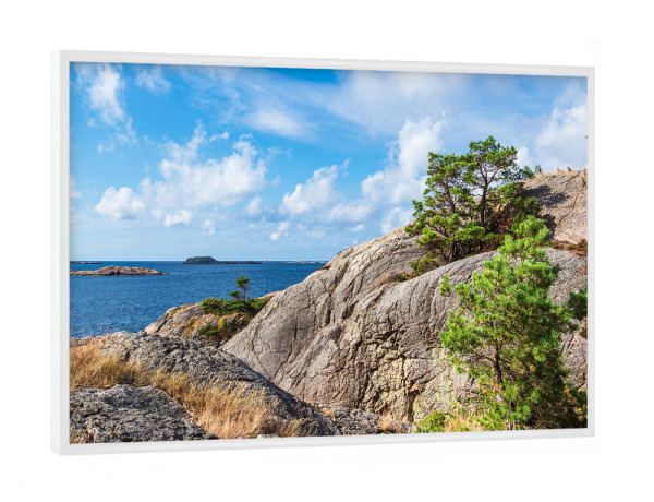 Poster mit weißem Rahmen "Halbinsel Helleviga" artboxONE - Natur,Reise,Reise / Strand und Meer,Reise / Länder