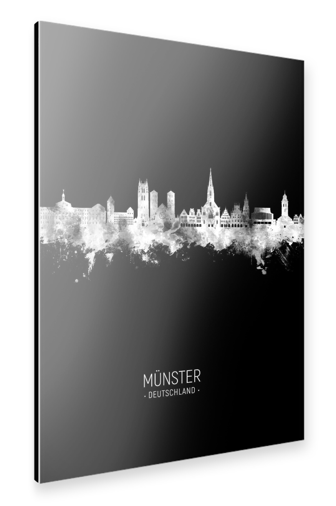 Alu-Dibond "Münster Germany Skyline Invert" 75x50 cm artboxONE