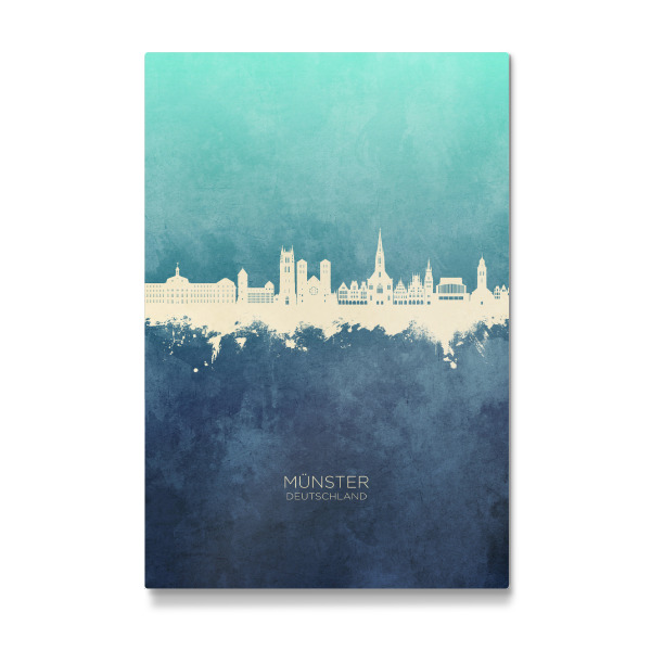 Galerie-Print "Münster Germany Skyline NavyCyan" 30x20 cm artboxONE