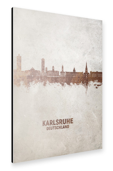 Alu-Dibond "Karlsruhe Germany Skyline Rust" 30x20 cm artboxONE