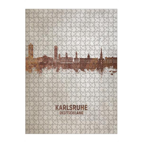 Puzzle Ravensburger "Karlsruhe Germany Skyline Rust" artboxONE - Städte