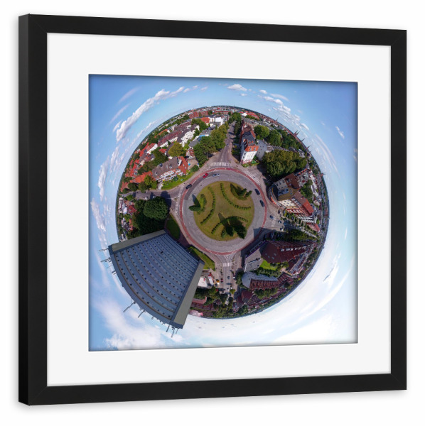 Poster mit Rahmen schwarz "Lübeck - Kreisel Ziegelstr., low" artboxONE - Städte,Reise,Architektur,Reise / Länder,Städte / Weitere