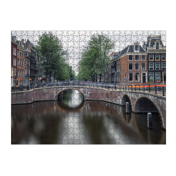 Puzzle Ravensburger "Canal Corner" artboxONE - Städte,Reise,Architektur,Reise / Länder,Städte / Amsterdam