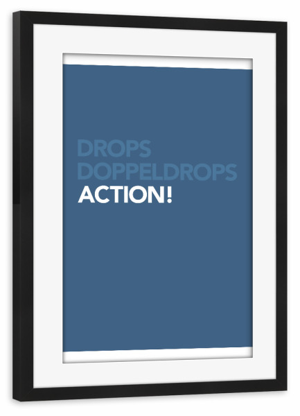 Poster mit Rahmen schwarz "DOPPELDROPS" artboxONE - Typografie,Für Kinder,Liebe