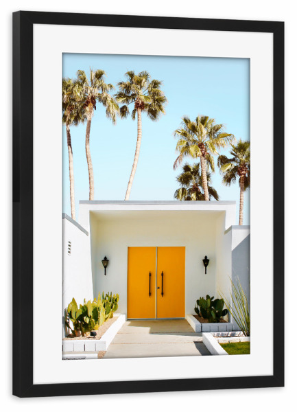 Poster mit Rahmen schwarz "Welcome To Palm Springs" artboxONE - Für Kinder,Architektur,Städte / Los Angeles,Für Mama,Für Papa