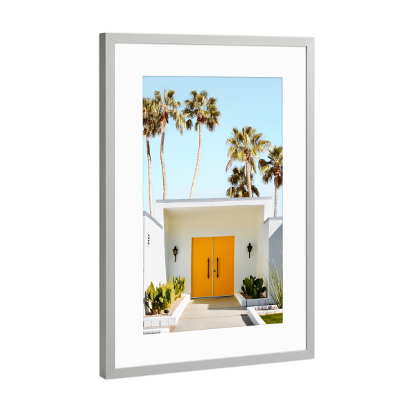 Poster mit Rahmen Silber "Welcome To Palm Springs" artboxONE - Für Kinder,Architektur,Städte / Los Angeles,Für Mama,Für Papa