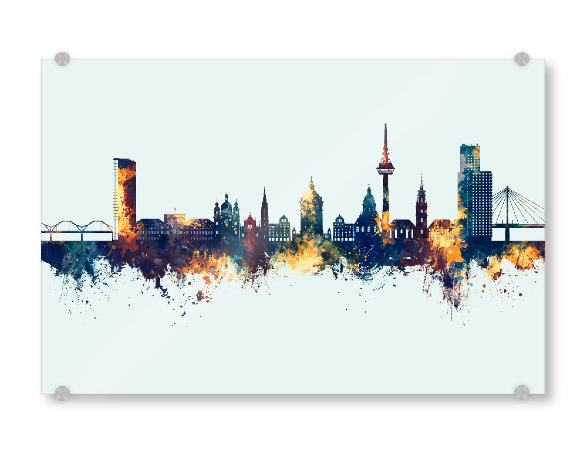 Acrylglasbild "Mannheim Germany Skyline Winter" artboxONE - Städte